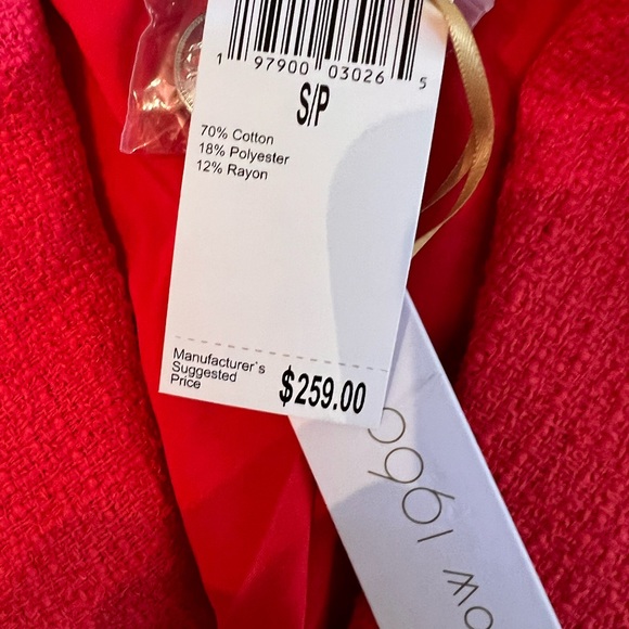 NWT $259 House of Harlow Red Tweed Double Breasted
Blazer Frayed Trim - Picture 11 of 11